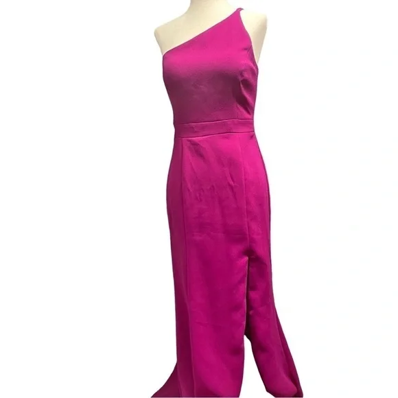 Xscape One Shoulder Evening Gown Pink Size 2 - Picture 3 of 16